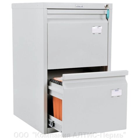 Шкаф картотечный ПРАКТИК A-42, 685х408х485 мм, 2 ящика для 84 подвесных папок, формат папок A4 (БЕЗ ПАПОК) - скидка