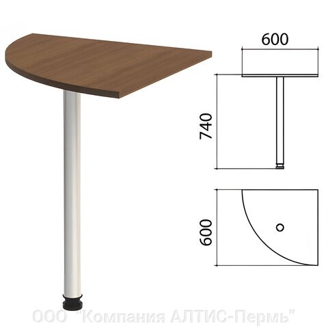 Стол приставной угловой Эко, 600х600х740 мм, цвет орех (КОМПЛЕКТ) - опт