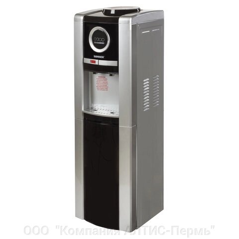 Кулер для воды sonnen FEB-02, напольный, нагрев/охлаждение электронное, шкаф, 2 крана, серебристый/черный, 453982 - отзывы