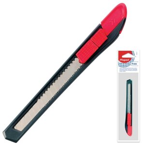 Нож канцелярский 9 мм MAPED Start, фиксатор, корпус черно-красный, европодвес, 92211