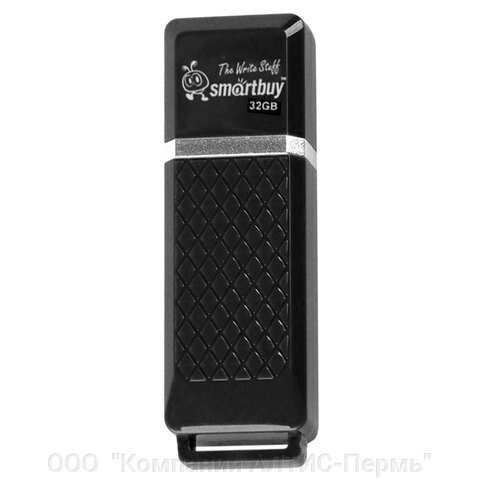 Флеш-диск 32 GB, smartbuy quartz, USB 2.0, черный, SB32GBQZ-K - доставка