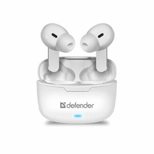 Наушники с микрофоном (гарнитура) DEFENDER TWINS 903, Bluetooth, беспроводные, белые