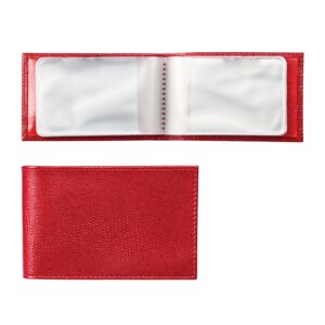 Визитница карманная BEFLER Ящерица, на 40 визитных карт, натуральная кожа, тиснение, красная, V. 30.-3