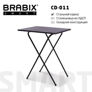 Стол BRABIX Smart CD-011, 600х380х705 мм, ЛОФТ, складной, металл/ЛДСП ясень, каркас черный, 641879