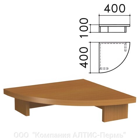 Подставка под монитор Монолит, 400х400х100 мм, цвет орех гварнери, ПМ03.3 от компании ООО  "Компания АЛТИС-Пермь" - фото 1