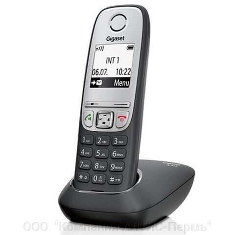 Радиотелефон Gigaset A415, память 100 номеров, АОН, повтор, часы, черный от компании ООО  "Компания АЛТИС-Пермь" - фото 1