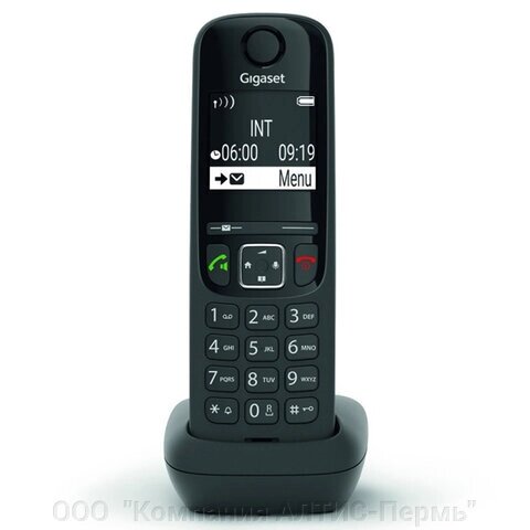 Радиотелефон Gigaset AS690, память 100 номеров, АОН, повтор, часы, черный от компании ООО  "Компания АЛТИС-Пермь" - фото 1