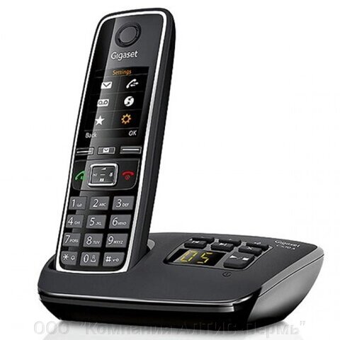 Радиотелефон Gigaset C530A, память 200 номеров, АОН, повтор, часы, черный от компании ООО  "Компания АЛТИС-Пермь" - фото 1