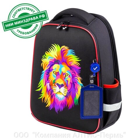 Ранец BRAUBERG FIT, 2 отделения, Colorful lion, 38х27х14 см, 270618 от компании ООО  "Компания АЛТИС-Пермь" - фото 1