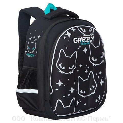 Ранец GRIZZLY анатомическая спинка, c брелоком, для девочек, STAR CAT, 36х28х20 см, RAz-286-12/1 от компании ООО  "Компания АЛТИС-Пермь" - фото 1