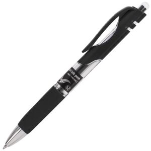 Ручка гелевая автоматическая с грипом BRAUBERG Black Jack, ЧЕРНАЯ, трехгранная, узел 0,7 мм, линия письма 0,5 мм, 141552