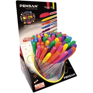 Ручка гелевая PENSAN Neon Gel, НЕОН АССОРТИ, узел 1 мм, линия письма 0,5 мм, дисплей, 2290/S