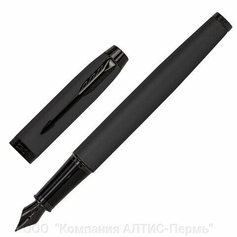 Ручка перьевая PARKER IM Achromatic Black BT, черный матовый, нержавеющая сталь, синяя, 2127741 от компании ООО  "Компания АЛТИС-Пермь" - фото 1