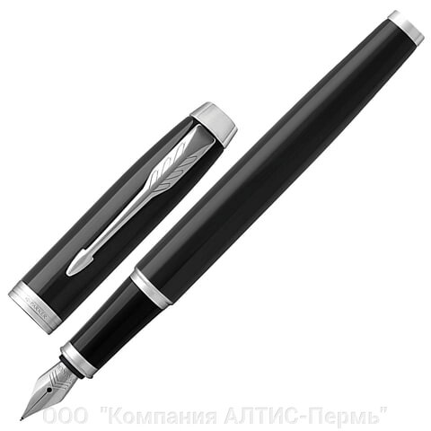 Ручка перьевая PARKER IM Core Black Lacquer CT, корпус черный глянцевый лак, хромированные детали, синяя, 1931644 от компании ООО  "Компания АЛТИС-Пермь" - фото 1