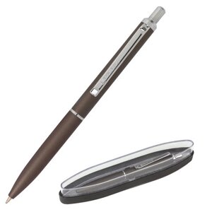 Ручка подарочная шариковая BRAUBERG Bolero, СИНЯЯ, корпус серый с хромированными деталями, линия письма 0,5 мм, 143462