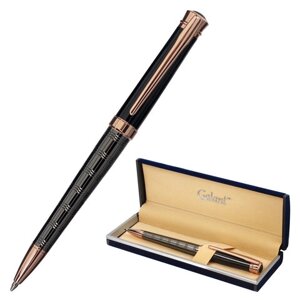 Ручка подарочная шариковая GALANT COLLAGE, корпус черный/металлический, детали розовое золото, узел 0,7 мм, синяя,