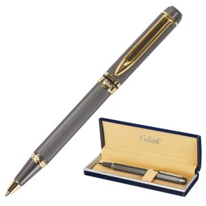 Ручка подарочная шариковая GALANT Dark Chrome, корпус матовый хром, золотистые детали, пишущий узел 0,7 мм, синяя,