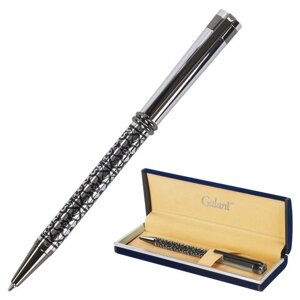 Ручка подарочная шариковая GALANT Locarno, корпус серебристый с черным, хромированные детали, пишущий узел 0,7 мм,