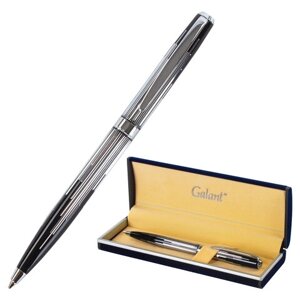 Ручка подарочная шариковая GALANT Offenbach, корпус серебристый с черным, хромированные детали, пишущий узел 0,7 мм,