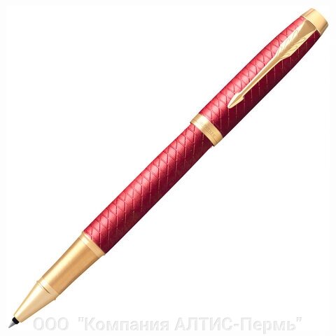Ручка-роллер PARKER IM Premium Red GT, корпус красный лак, позолоченные детали, черная, 2143647 от компании ООО  "Компания АЛТИС-Пермь" - фото 1