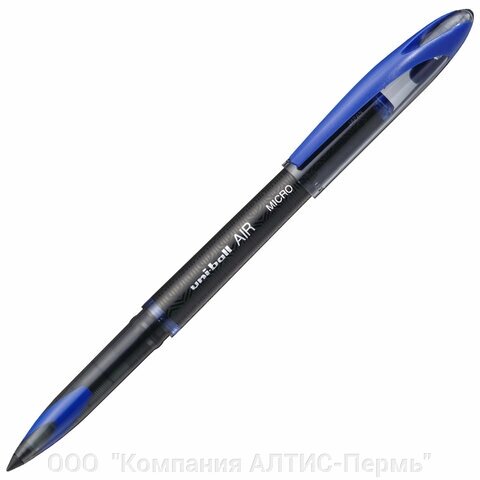 Ручка-роллер Uni-Ball AIR Micro, СИНЯЯ, корпус черный, узел 0,5 мм, линия 0,24 мм, UBA-188-M BLUE от компании ООО  "Компания АЛТИС-Пермь" - фото 1