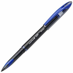 Ручка-роллер Uni-Ball AIR Micro, СИНЯЯ, корпус черный, узел 0,5 мм, линия 0,24 мм, UBA-188-M BLUE