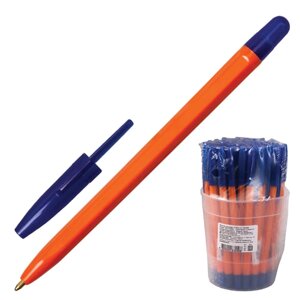 Ручка шариковая 111, СИНЯЯ, корпус оранжевый, узел 1,2 мм, линия письма 1 мм, РС11
