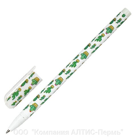 Ручка шариковая BRAUBERG SOFT TOUCH STICK CACTUS, СИНЯЯ, мягкое покрытие, узел 0,7 мм, 143707 от компании ООО  "Компания АЛТИС-Пермь" - фото 1