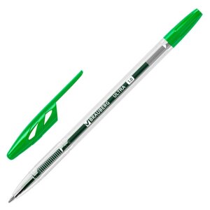 Ручка шариковая brauberg ULTRA, зеленая, узел 1 мм, чернила германия, наконечник швейцария, 143561