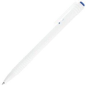 Ручка шариковая масляная автоматическая BRAUBERG Click White, СИНЯЯ, корпус белый, узел 1 мм, линия письма 0,5 мм,