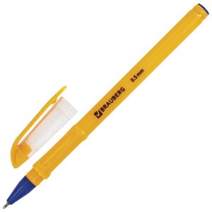 Ручка шариковая масляная BRAUBERG Oil Sharp, СИНЯЯ, корпус оранжевый, узел 0,7 мм, линия письма 0,5 мм, 141532