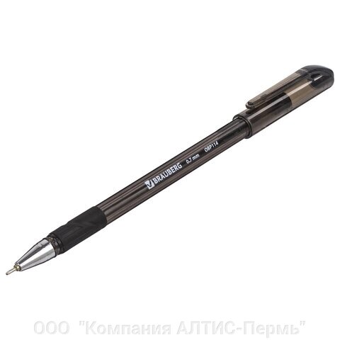 Ручка шариковая масляная с грипом BRAUBERG Max-Oil Tone, ЧЕРНАЯ, узел 0,7 мм, линия письма 0,35 мм, 142694 от компании ООО  "Компания АЛТИС-Пермь" - фото 1