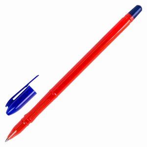 Ручка шариковая масляная STAFF Basic OBP-203, СИНЯЯ, корпус оранжевый, узел 1 мм, линия письма 0,7 мм, 143203