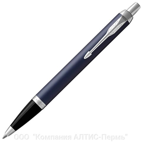 Ручка шариковая PARKER IM Core Matte Blue CT, корпус темно-синий лак, хромированные детали, синяя, 1931668 от компании ООО  "Компания АЛТИС-Пермь" - фото 1