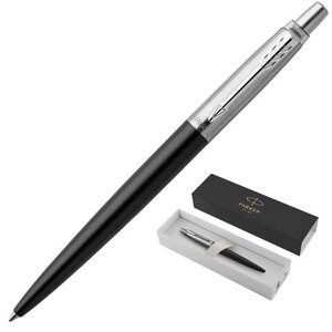 Ручка шариковая PARKER Jotter Core Bond Street Black CT, корпус черный, детали хром, синяя, 1953184