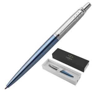 Ручка шариковая PARKER Jotter Core Waterloo Blue CT, корпус голубой, детали хром, синяя, 1953191