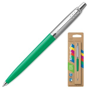 Ручка шариковая PARKER Jotter Orig Green, корпус зеленый, нержавеющая сталь, блистер, синяя, 2076058