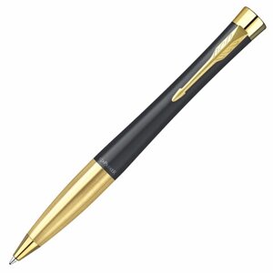 Ручка шариковая PARKER Urban Twist Black GT, корпус черный, позолоченные детали, синяя, 2143640