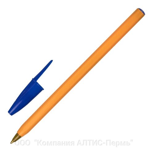 Ручка шариковая STAFF Basic Orange BP-01, письмо 750 метров, СИНЯЯ, длина корпуса 14 см, узел 1 мм, 143740 от компании ООО  "Компания АЛТИС-Пермь" - фото 1