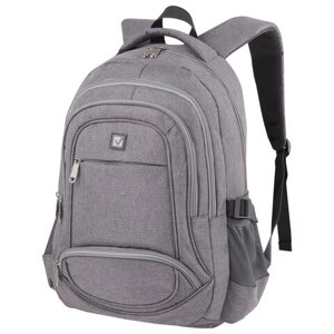 Рюкзак BRAUBERG HIGH SCHOOL универсальный, 3 отделения, Туман, светло-серый, 46х31х18 см, 270762
