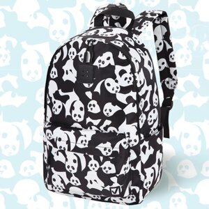 Рюкзак BRAUBERG POSITIVE универсальный, карман-антивор, Pandas, 42х28х14 см, 270781