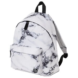Рюкзак BRAUBERG СИТИ-ФОРМАТ универсальный, White marble, бело-черный, 41х32х14 см, 229886