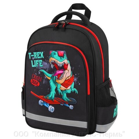 Рюкзак ПИФАГОР SCHOOL, 1 отделение, 3 кармана, T-rex, 38x28х14 см, 271412 от компании ООО  "Компания АЛТИС-Пермь" - фото 1