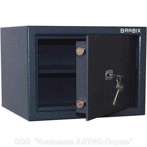 Сейф BRABIX КМ-260, 260х360х290 мм, 13 кг, ключевой замок + полка, крепление к стене, 291165 от компании ООО  "Компания АЛТИС-Пермь" - фото 1