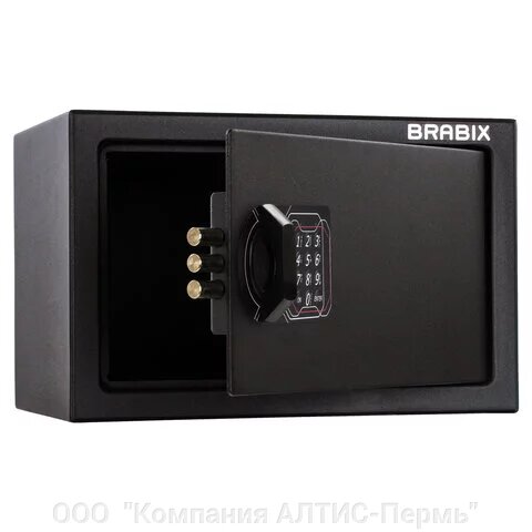 Сейф мебельный BRABIX SF-200EL, 200х310х200 мм, электронный замок, черный, 291145 от компании ООО  "Компания АЛТИС-Пермь" - фото 1