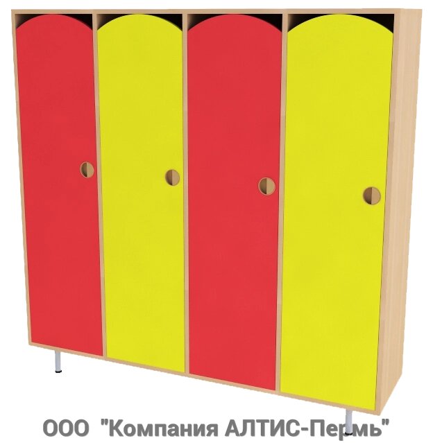 ШКАФ 4-СЕКЦИОННЫЙ МАЛЫЙ (ЦВЕТНОЙ ФАСАД) от компании ООО  "Компания АЛТИС-Пермь" - фото 1
