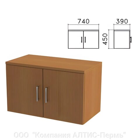 Шкаф-антресоль Монолит, 740х390х450 мм, цвет орех гварнери, АМ01.3 от компании ООО  "Компания АЛТИС-Пермь" - фото 1