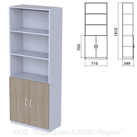 Шкаф полузакрытый Бюджет, 716х349х1810 мм, дуб сонома (КОМПЛЕКТ) от компании ООО  "Компания АЛТИС-Пермь" - фото 1