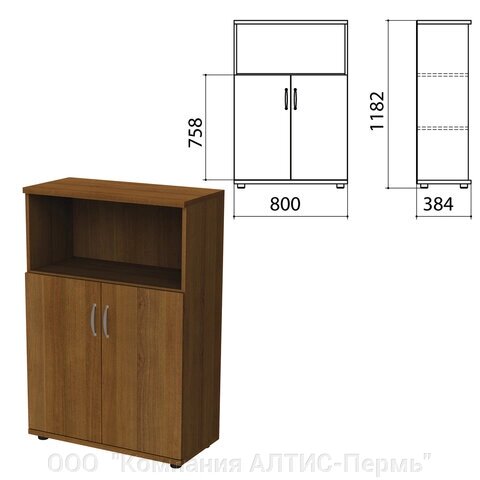 Шкаф полузакрытый Этюд, 768х370х1226 мм, орех (КОМПЛЕКТ) от компании ООО  "Компания АЛТИС-Пермь" - фото 1