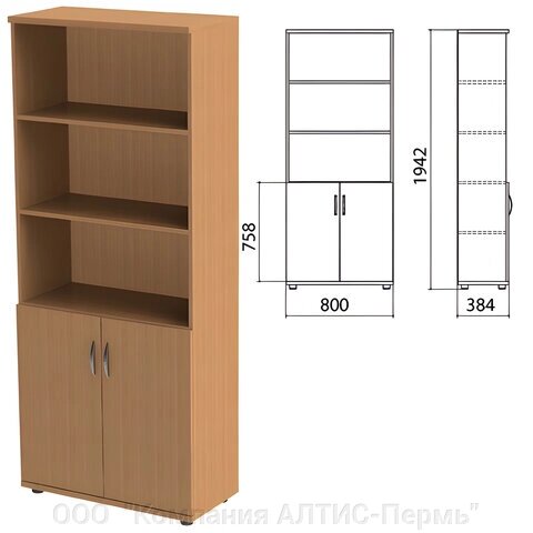 Шкаф полузакрытый Этюд, 800х384х1942 мм, цвет бук бавария (КОМПЛЕКТ) от компании ООО  "Компания АЛТИС-Пермь" - фото 1